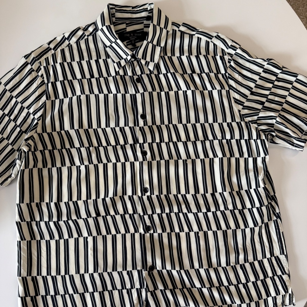 Rag & Bone Short Sleeve Camp Shirt - M